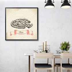«Иллюстрация с пиццей» в интерьере современной столовой над обеденным столом