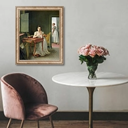 «Portrait of Marceline Desbordes-Valmore» в интерьере в классическом стиле над креслом