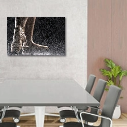 «Балет под дождём» в интерьере современного офиса над столом для конференций