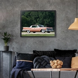 «Chrysler Imperial Crown Southampton '1959» в интерьере гостиной в стиле лофт в серых тонах