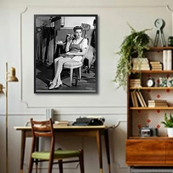 «Garland, Judy 18» в интерьере кабинета в стиле ретро над столом