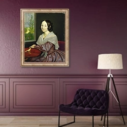 «Caroline Luise Mathilde Wasmann, 1843» в интерьере в классическом стиле в фиолетовых тонах