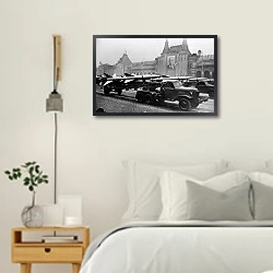 «История в черно-белых фото 1133» в интерьере белой спальни в скандинавском стиле