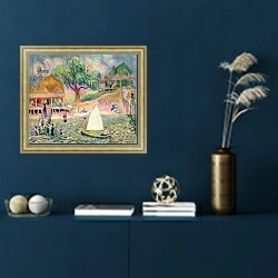 «The Green Beach Cottage, Belport, Long Island» в интерьере в классическом стиле в синих тонах