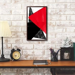 «red triangle,2017,» в интерьере кабинета в стиле лофт над столом