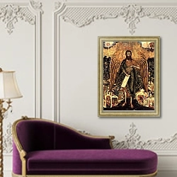 «St. John the Baptist, Angel of the Wilderness» в интерьере в классическом стиле над банкеткой