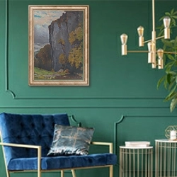 «Zádiel» в интерьере в классическом стиле с зеленой стеной