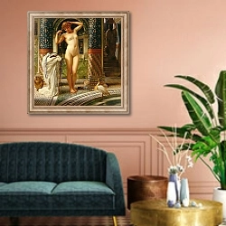 «Diadumene, c.1883» в интерьере классической гостиной над диваном