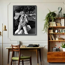 «Monroe, Marilyn 127» в интерьере кабинета в стиле ретро над столом
