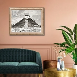 «Chichen Itza, Yucatán, Mexico: El Castillo aka the Temple of Kukulkan or Kukulkan's pyramid» в интерьере классической гостиной над диваном
