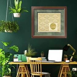 «Tapete Alymene» в интерьере кабинета с зелеными стенами