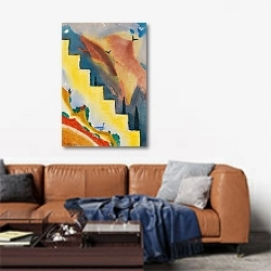 «Landschaft» в интерьере современной гостиной над диваном