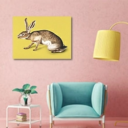 «Техасский заяц» в интерьере комнаты в стиле поп-арт с розовыми стенами