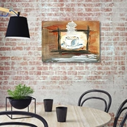 «Каппучино» в интерьере современной кухни с кирпичной стеной