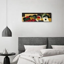 «Le Temps» в интерьере спальне в стиле минимализм над кроватью