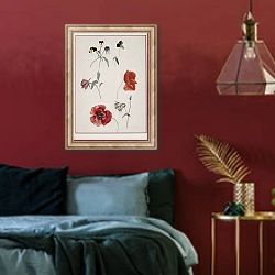 «Blumen» в интерьере спальни с акцентной стеной