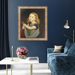 «Antonia Franziska Romana Wasmann 1871» в интерьере в классическом стиле в синих тонах