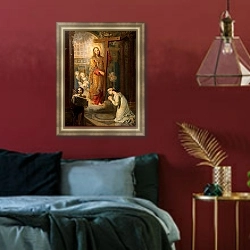 «Исцеление И.А.Гулимовой» в интерьере классической гостиной над диваном