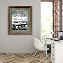 «A View of Westminster Bridge» в интерьере современного кабинета на стене
