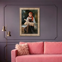 «La Valaisane» в интерьере гостиной с розовым диваном