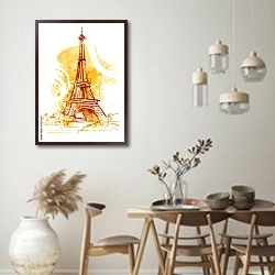 «Летний Париж» в интерьере столовой в стиле ретро