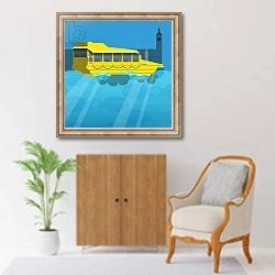 «Amphibious London Duck Tour Bus» в интерьере в классическом стиле над комодом