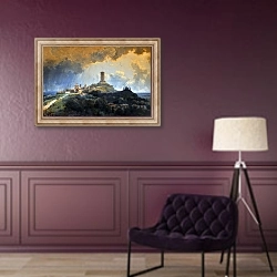 «La Rocca e il Castello di Solferino» в интерьере в классическом стиле в фиолетовых тонах