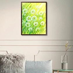 «Трава с одуванчиками» в интерьере в классическом стиле в светлых тонах