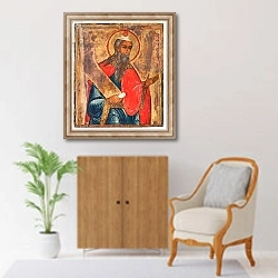 «Icon depicting a prophet, Moscow School» в интерьере в классическом стиле над комодом