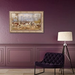 «Parforcejagd» в интерьере в классическом стиле в фиолетовых тонах