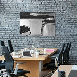 «Нефтяные резервуары» в интерьере современного офиса с черной кирпичной стеной