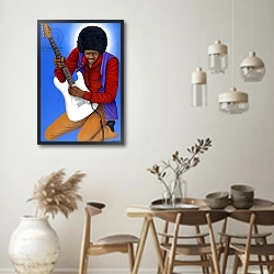 «Jimi Hendrix» в интерьере столовой в стиле ретро