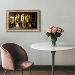 «Godfrey of Bouillon Depositing the Trophies of Askalon in the Holy Sepulchre Church, 1839» в интерьере в классическом стиле над креслом