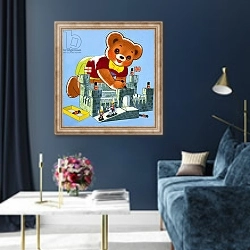 «Teddy Bear 224» в интерьере в классическом стиле в синих тонах