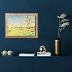 «Wümmelandschaft mit Kühen» в интерьере в классическом стиле в синих тонах
