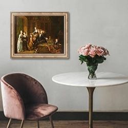 «Portrait of Nicolas de Launay and his Family» в интерьере в классическом стиле над креслом