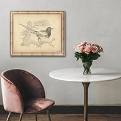 «A Magpie in a Tree» в интерьере в классическом стиле над креслом