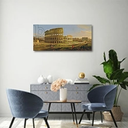 «The Colosseum» в интерьере современной гостиной над комодом