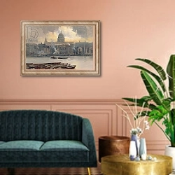 «St.Paul's from the River 1» в интерьере классической гостиной над диваном