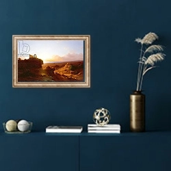«Romantic Landscape, 1860» в интерьере в классическом стиле в синих тонах