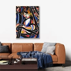 «Child in Rocker» в интерьере современной гостиной над диваном
