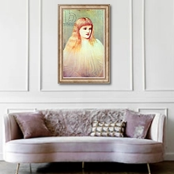 «Portrait of Cecily Horner, 1895» в интерьере гостиной в классическом стиле над диваном