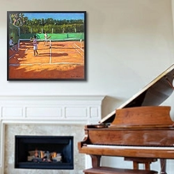 «Tennis practise ,Cap d’adge,France,2013,» в интерьере классической гостиной над камином