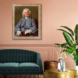 «Portrait of George Arnold Esq. of Ashby Lodge, 1738-40» в интерьере классической гостиной над диваном