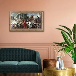 «Римский триумф» в интерьере классической гостиной над диваном