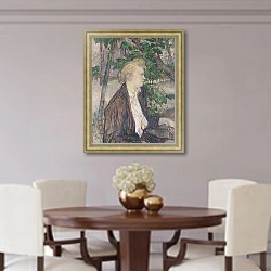 «Женщина, сидящая в саду» в интерьере столовой в классическом стиле