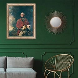 «Лорд Хеффилд Гибралтарский» в интерьере классической гостиной с зеленой стеной над диваном