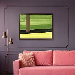 «Kensington Gardens Series: Trunk» в интерьере гостиной с розовым диваном