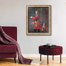«Prince Eugene of Savoy» в интерьере гостиной в бордовых тонах