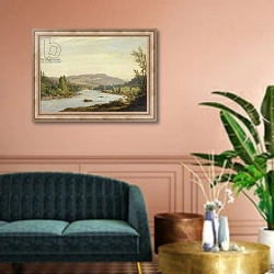 «Landscape with River, 1849» в интерьере классической гостиной над диваном
